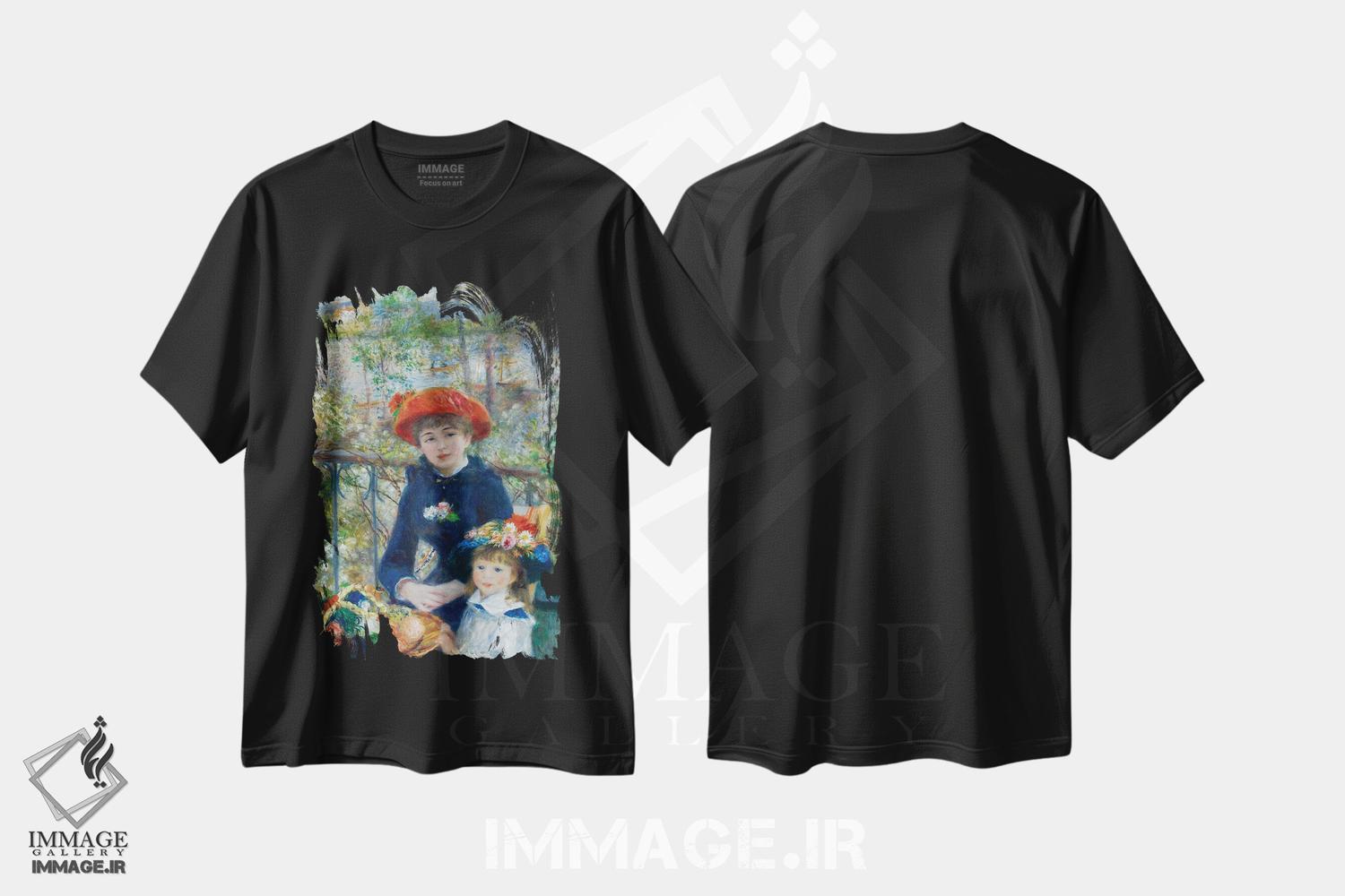 تیشرت طرح دار دو خواهر، ۱۸۸۱، هنر فاخر کلاسیک اثر پیر-اوگوست رنوار | فروشگاه ایماژ