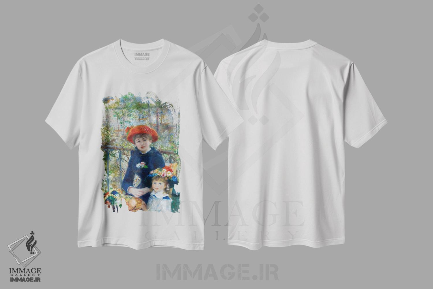 تیشرت طرح دار دو خواهر، ۱۸۸۱، هنر فاخر کلاسیک اثر پیر-اوگوست رنوار | immage.ir