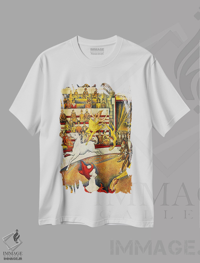 تیشرت طرح دار سیرک ۱۸۹۱، هنر فاخر کلاسیک اثر ژرژ سورا | فروشگاه ایماژ