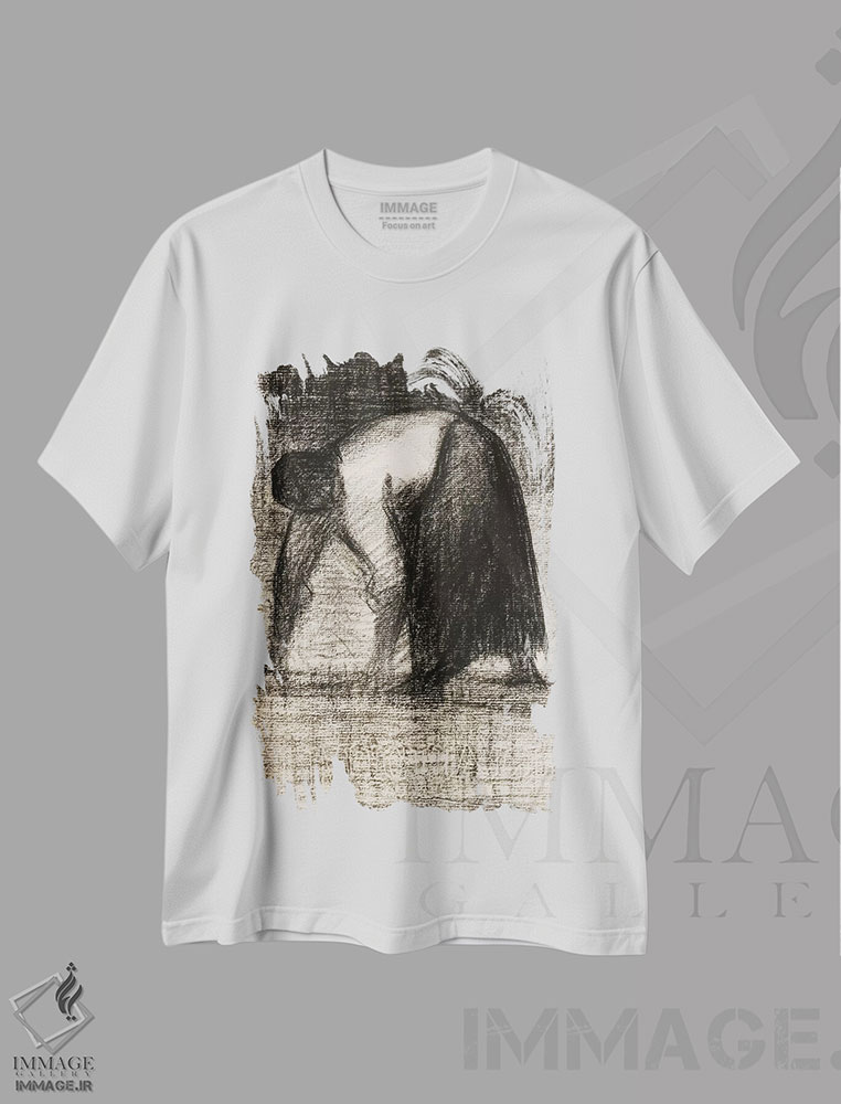تیشرت طرح دار روستایی با دست روی زمین ۱۸۸۲، هنر فاخر کلاسیک اثر ژرژ سورا | immage.ir