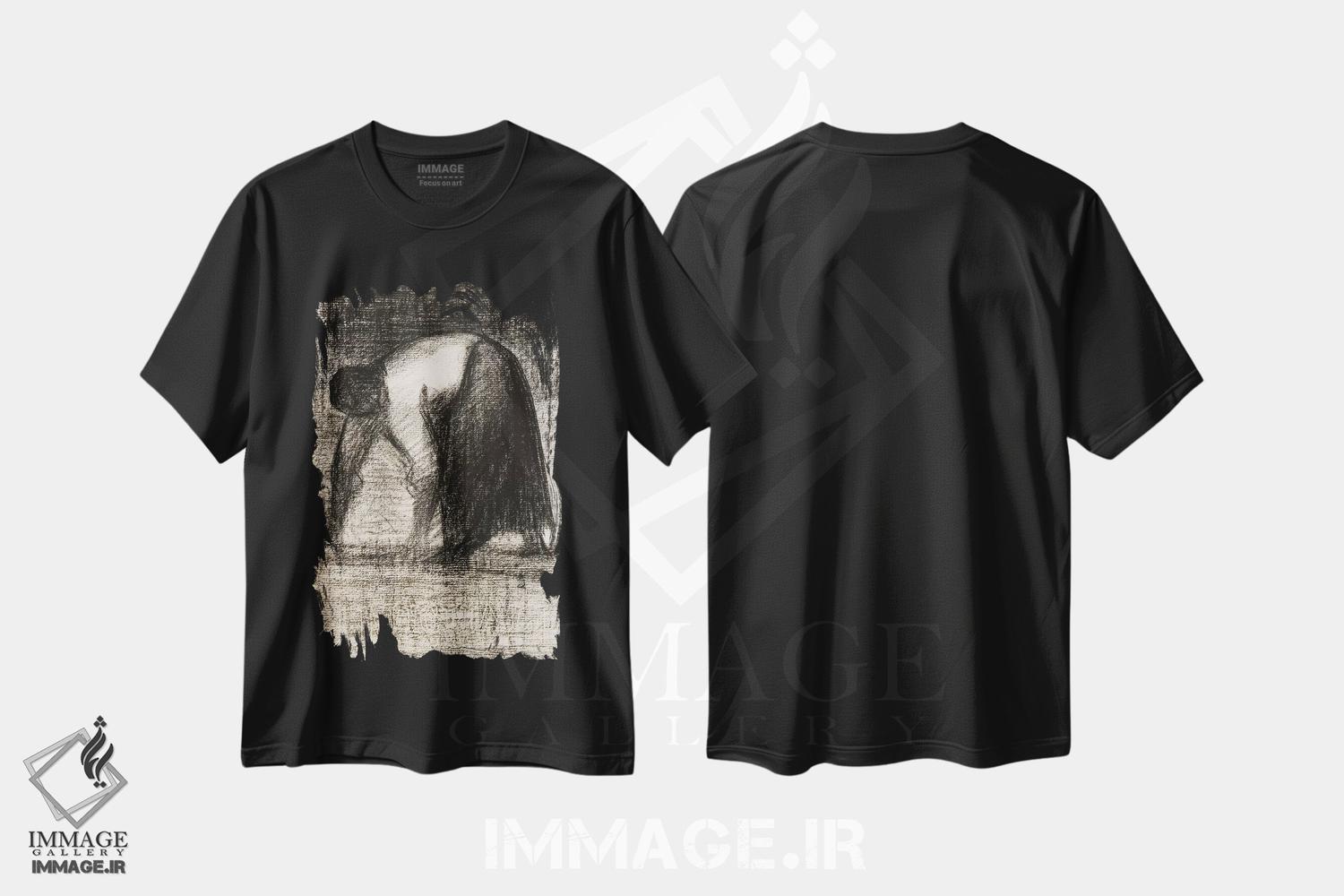 تیشرت طرح دار روستایی با دست روی زمین ۱۸۸۲، هنر فاخر کلاسیک اثر ژرژ سورا | فروشگاه ایماژ