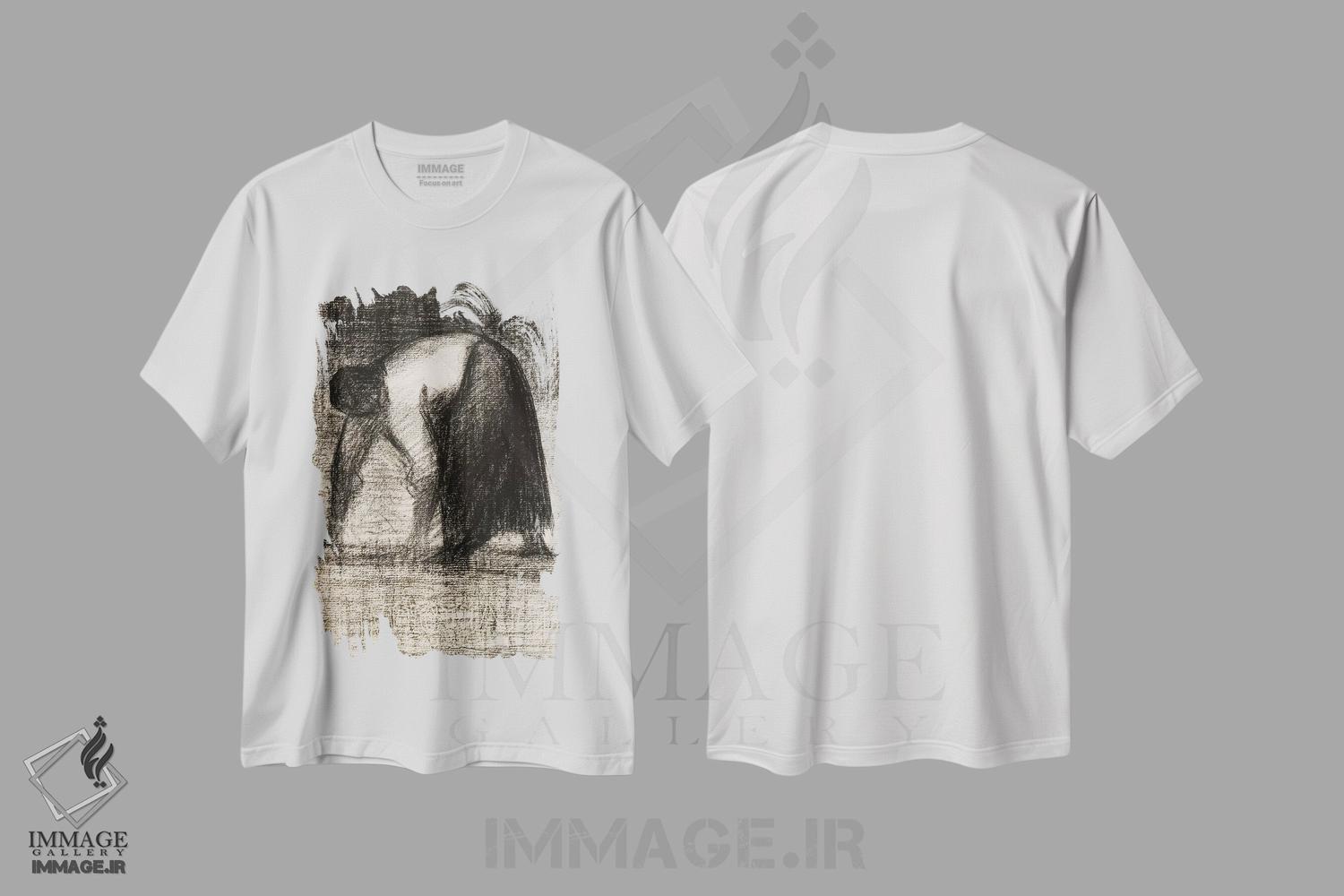 تیشرت طرح دار روستایی با دست روی زمین ۱۸۸۲، هنر فاخر کلاسیک اثر ژرژ سورا | immage.ir