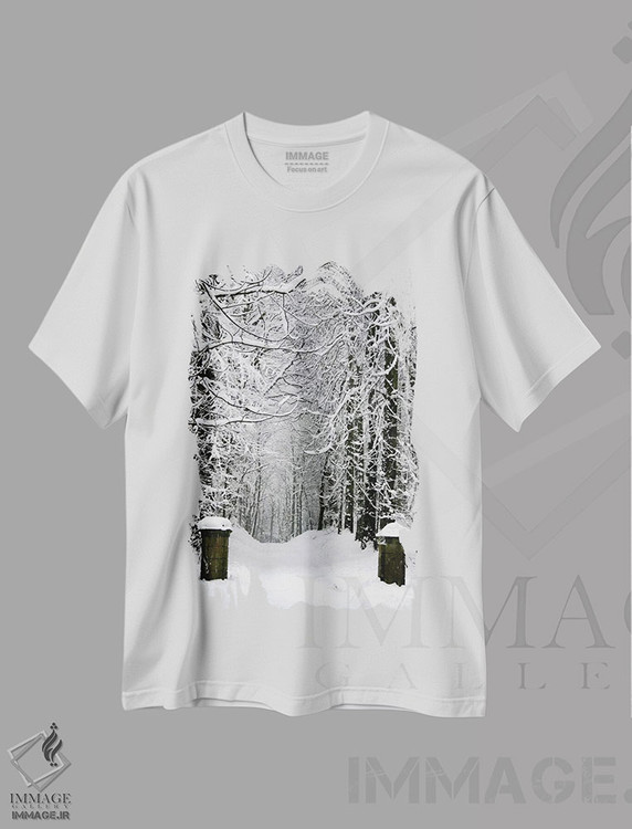 تیشرت طرح دار فصل زمستان، هنر تزئینی سیاه و سفید اثر هنرمند ناشناس | immage.ir