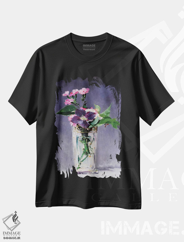 تیشرت طرح دار گل راگد رابین و یاس کبود، هنر فاخر کلاسیک اثر ادوارد مانه | فروشگاه ایماژ