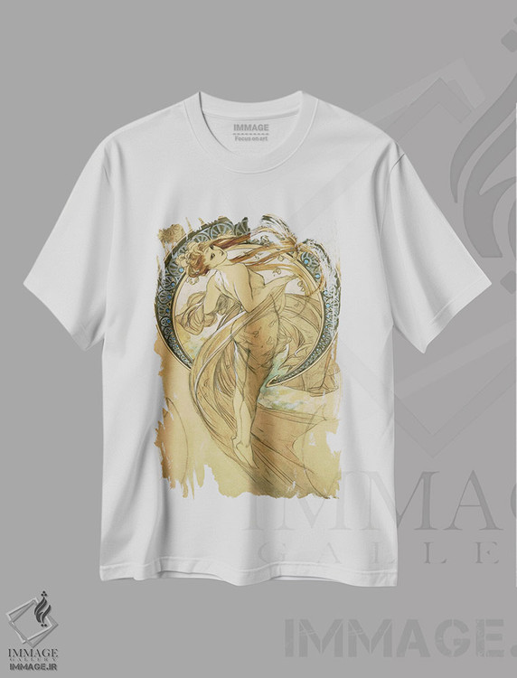 تیشرت طرح دار مطالعه برای رقص، تزئینی اثر آلفونس موخا | فروشگاه ایماژ