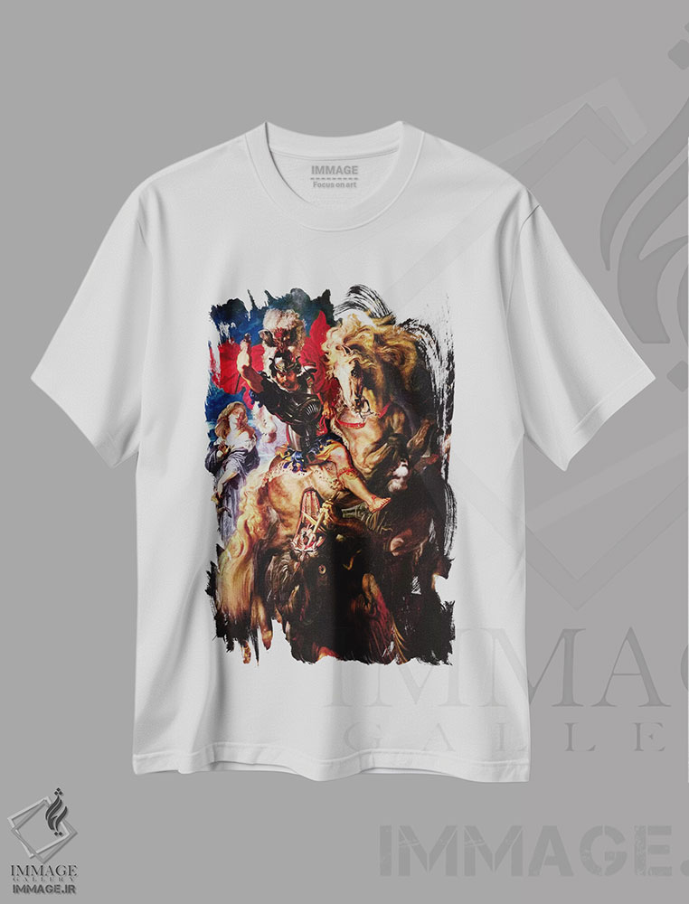 تیشرت طرح دار سن ژرژ و اژدها، باروک اثر پیتر پل روبنس | فروشگاه ایماژ