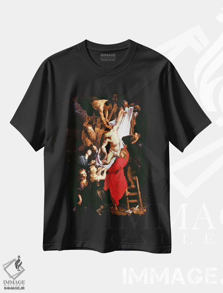 تیشرت طرح دار پایین آوردن از صلیب، پنل مرکزی تریپتیک، ۱۶۱۱-۱۴، باروک اثر پیتر پل روبنس | فروشگاه ایماژ