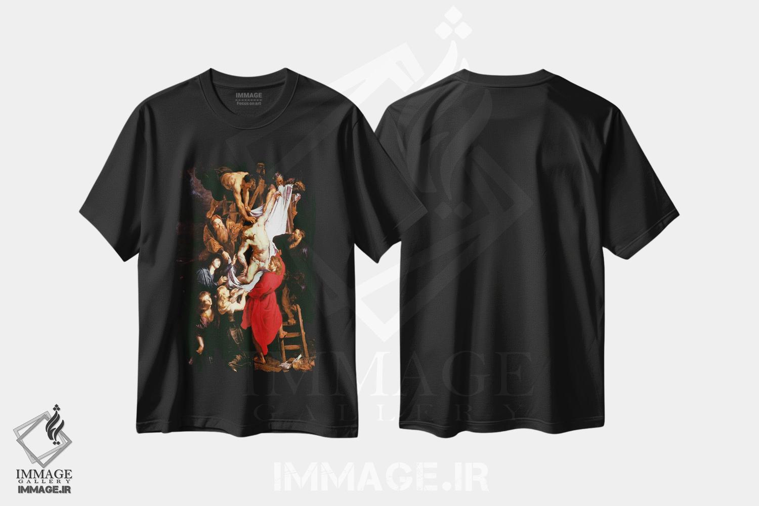تیشرت طرح دار پایین آوردن از صلیب، پنل مرکزی تریپتیک، ۱۶۱۱-۱۴، باروک اثر پیتر پل روبنس | فروشگاه ایماژ