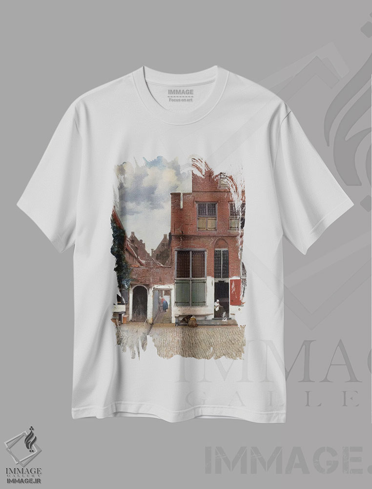 تیشرت طرح دار خیابانی در دلفت، باروک اثر یوهانس ورمیر | immage.ir