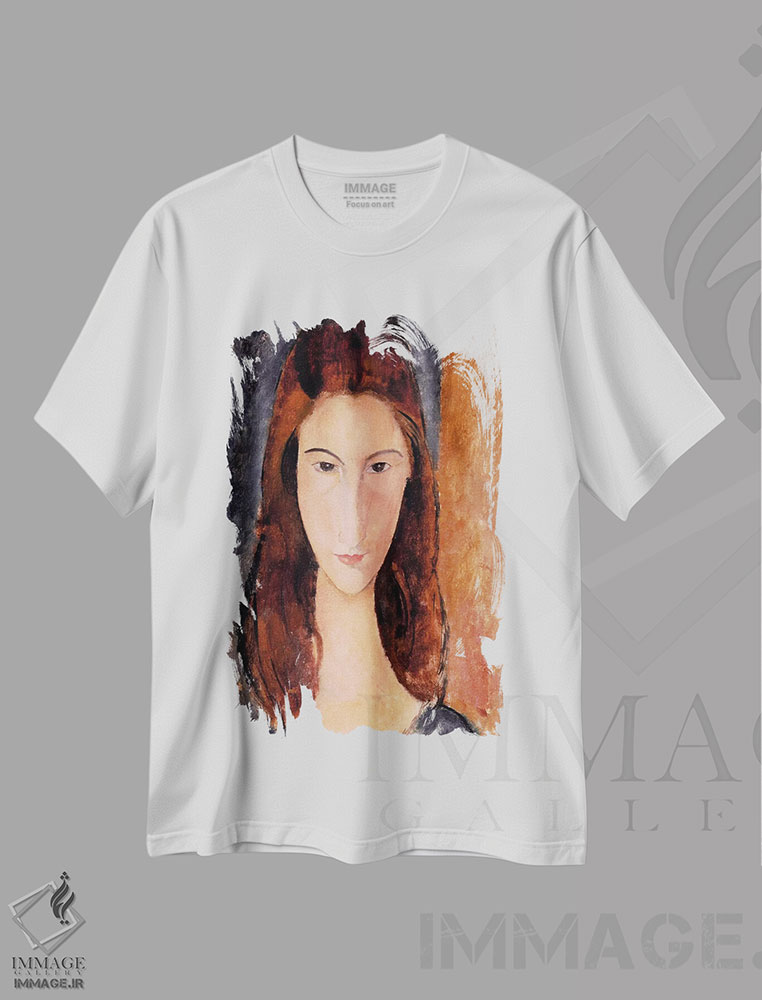 تیشرت طرح دار پرترهٔ ژان ایبوتِرن، هنر فاخر کلاسیک اثر آمادئو مودیلیانی | immage.ir