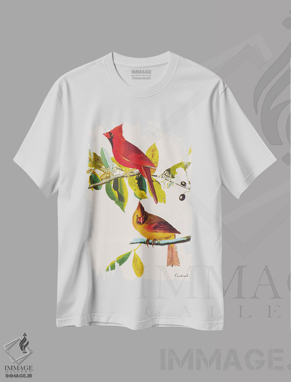 تیشرت طرح دار کاردینال، تزئینی اثر جان جیمز آدوبون | immage.ir