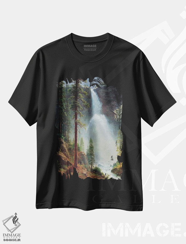 تیشرت طرح دار آبشار نوادا، هنر فاخر کلاسیک اثر آلبرت بیرشتات | فروشگاه ایماژ