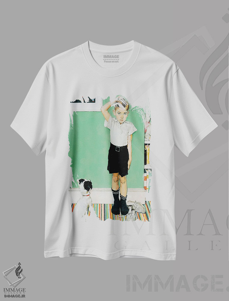 تیشرت طرح دار او قدبلندتر از پدرش خواهد شد، مدیوم اثر نورمن راکول | immage.ir
