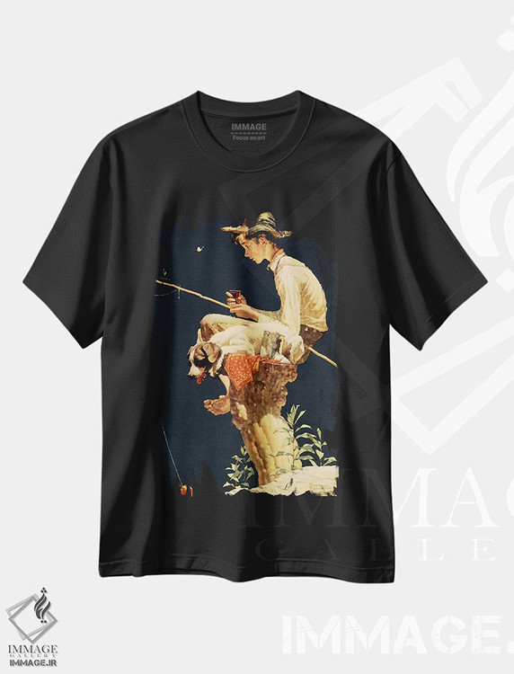 تیشرت طرح دار پسر ماهیگیر، مدیوم اثر نورمن راکول | immage.ir