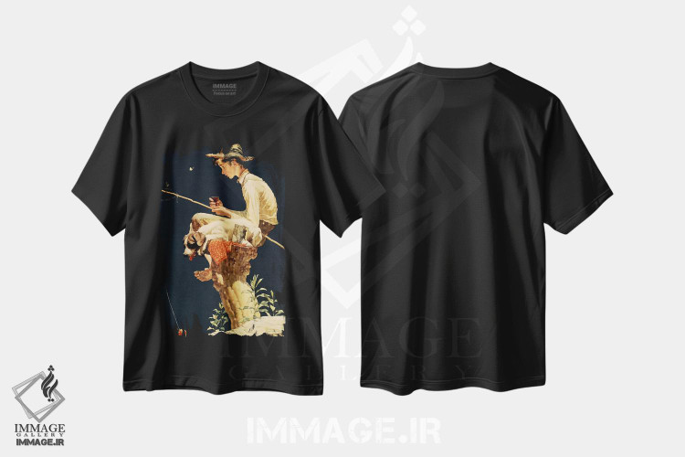 تیشرت طرح دار پسر ماهیگیر، مدیوم اثر نورمن راکول | immage.ir