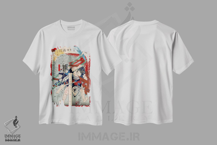 تیشرت طرح دار مردان در حال کشتی گرفتن، دکور آسیایی اثر هنرمند ناشناس | immage.ir