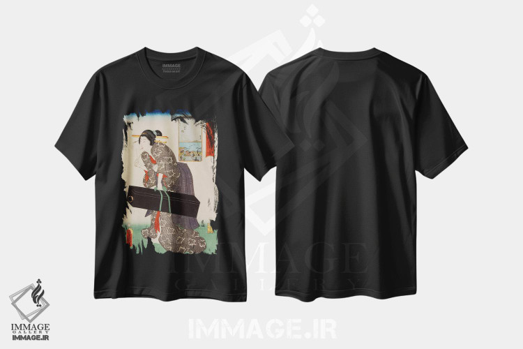 تیشرت طرح دار تاکاناوا، دکور آسیایی اثر اوتاگاوا کونیسادا | فروشگاه ایماژ