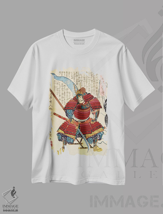 تیشرت طرح دار سامورایی با ناگیناتا، دکور آسیایی اثر هنرمند ناشناس | immage.ir