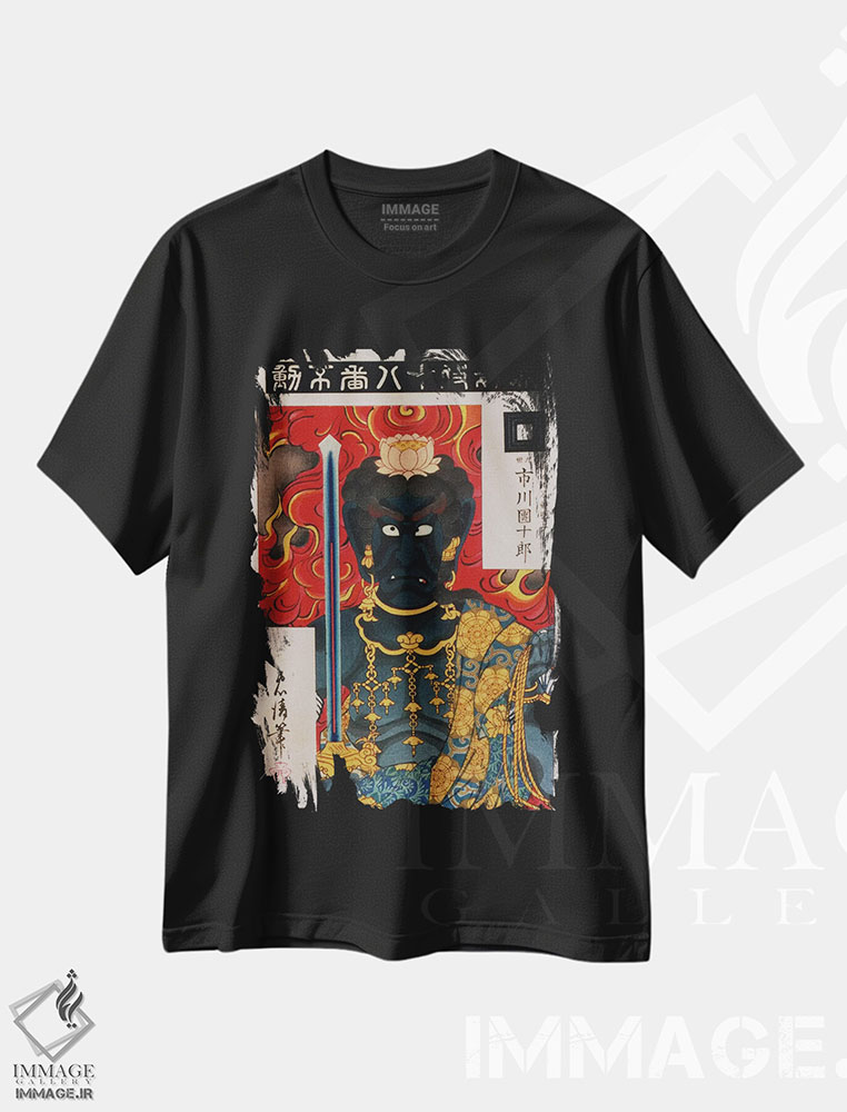 تیشرت طرح دار آکالا، دکور آسیایی اثر هنرمند ناشناس | فروشگاه ایماژ