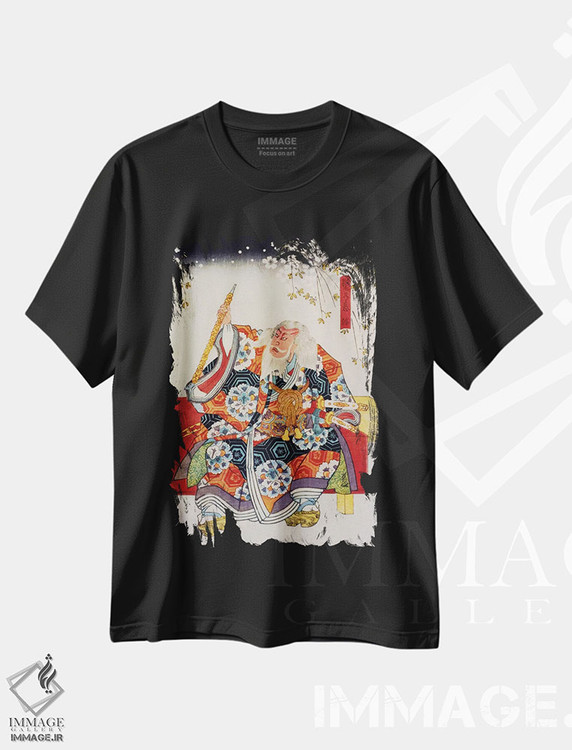 تیشرت طرح دار سامورایی پیر، دکور آسیایی اثر هنرمند ناشناس | فروشگاه ایماژ