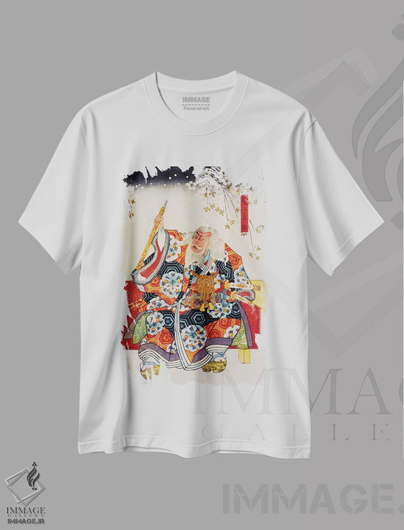 تیشرت طرح دار سامورایی پیر، دکور آسیایی اثر هنرمند ناشناس | immage.ir