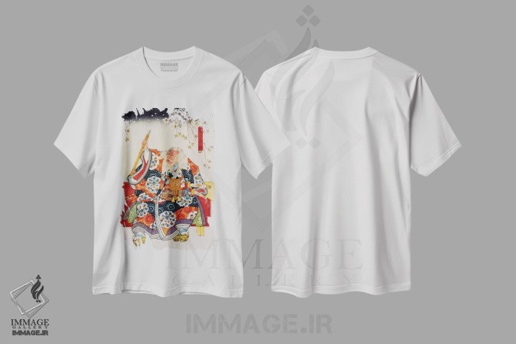 تیشرت طرح دار سامورایی پیر، دکور آسیایی اثر هنرمند ناشناس | immage.ir