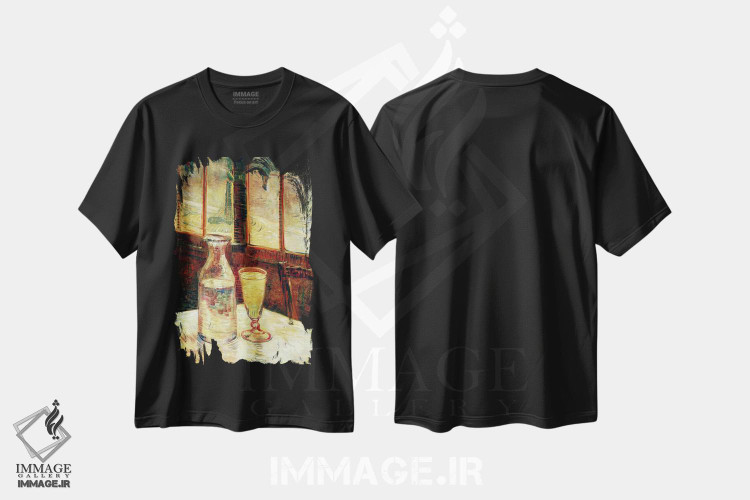 تیشرت طرح دار طبیعت بی جان با ابسنث، هنر فاخر کلاسیک اثر ونسان ون گوگ | immage.ir