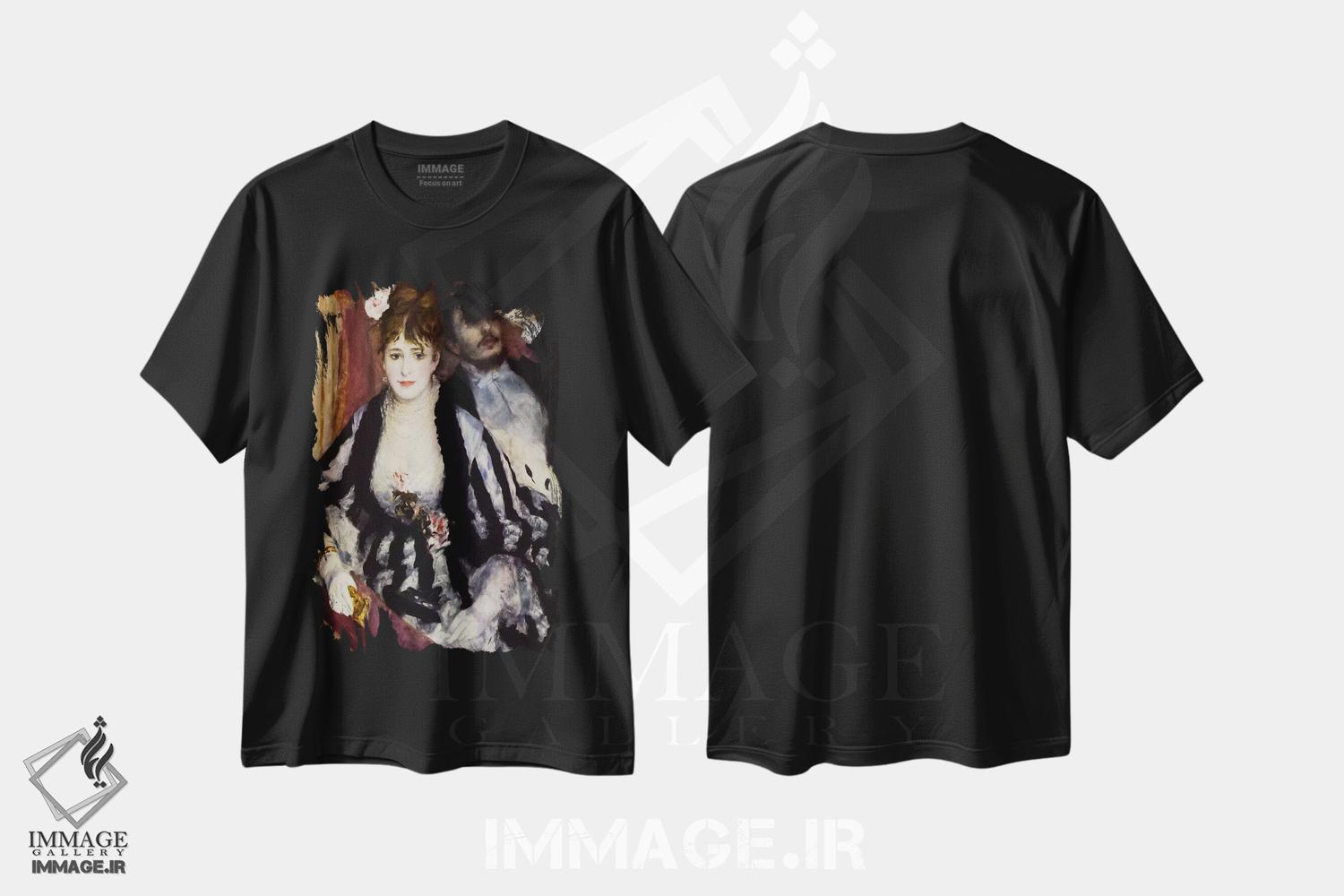 تیشرت طرح دار جعبهٔ تئاتر، هنر فاخر کلاسیک اثر پیر-اوگوست رنوار | immage.ir
