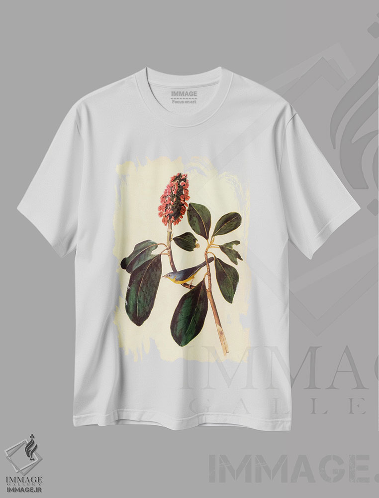 تیشرت طرح دار پرندهٔ خوش آواز، تزئینی اثر جان جیمز آدوبون | immage.ir