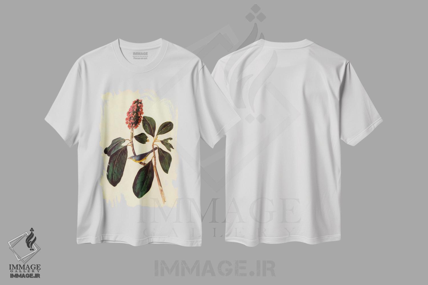 تیشرت طرح دار پرندهٔ خوش آواز، تزئینی اثر جان جیمز آدوبون | immage.ir