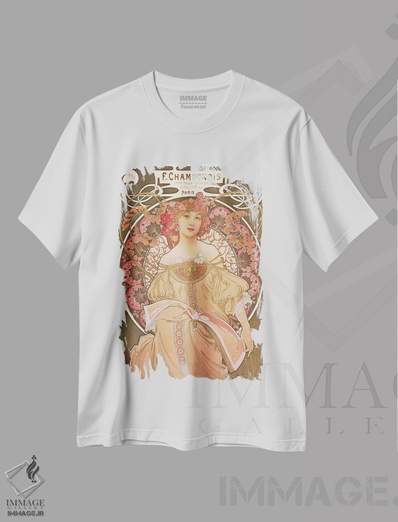 تیشرت طرح دار خیال پردازی، آرت نوو اثر آلفونس موخا | immage.ir
