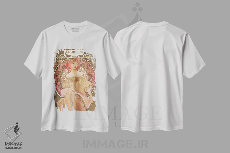 تیشرت طرح دار خیال پردازی، آرت نوو اثر آلفونس موخا | immage.ir