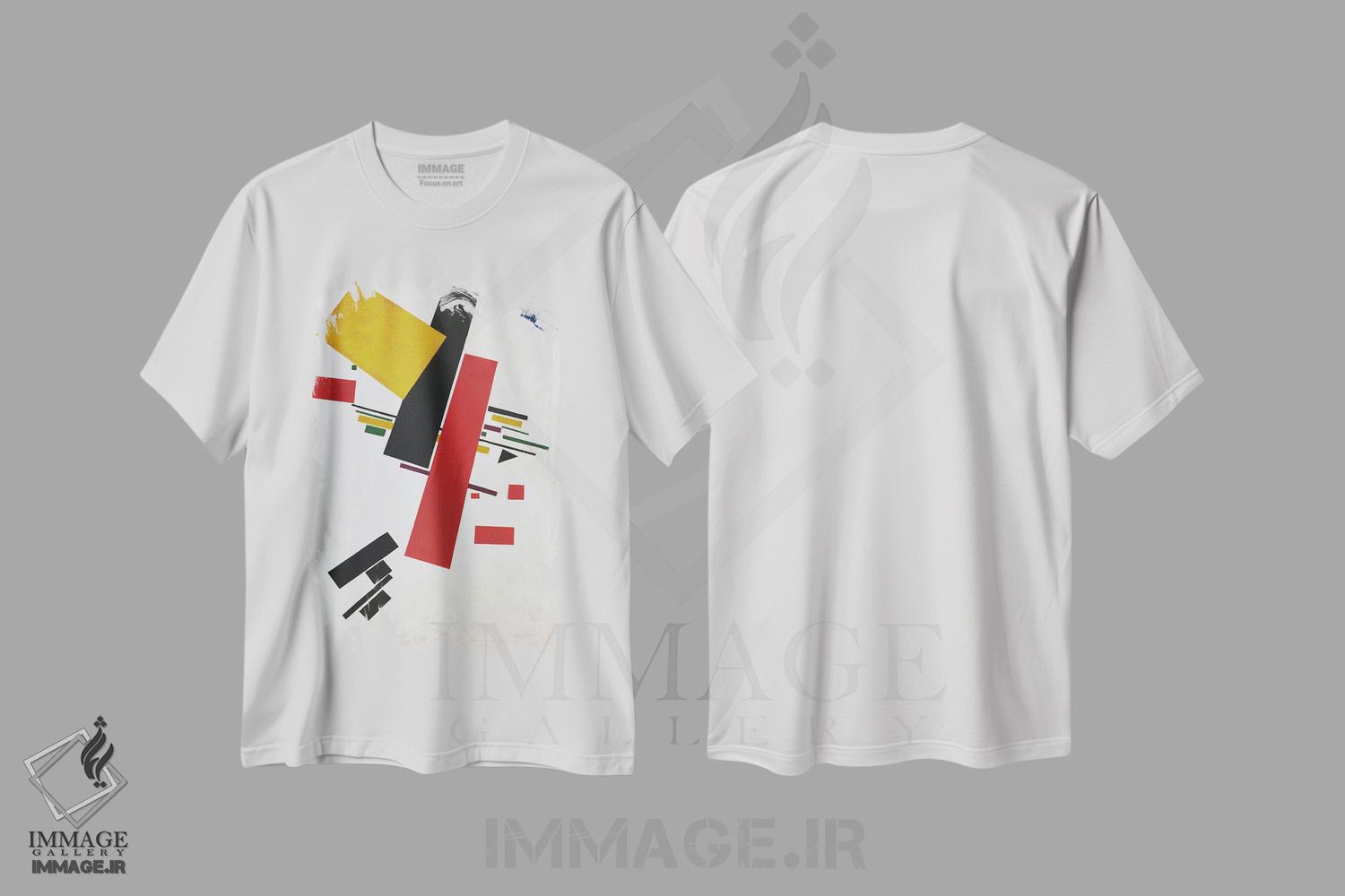 تیشرت طرح دار سوپرماتیسم پویایی، آبستره اثر کازیمیر سویوروویچ مالویچ | فروشگاه ایماژ