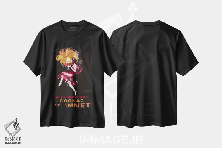تیشرت طرح دار کنیاک مونه، تزئینی اثر لئونتو کاپیلو | فروشگاه ایماژ
