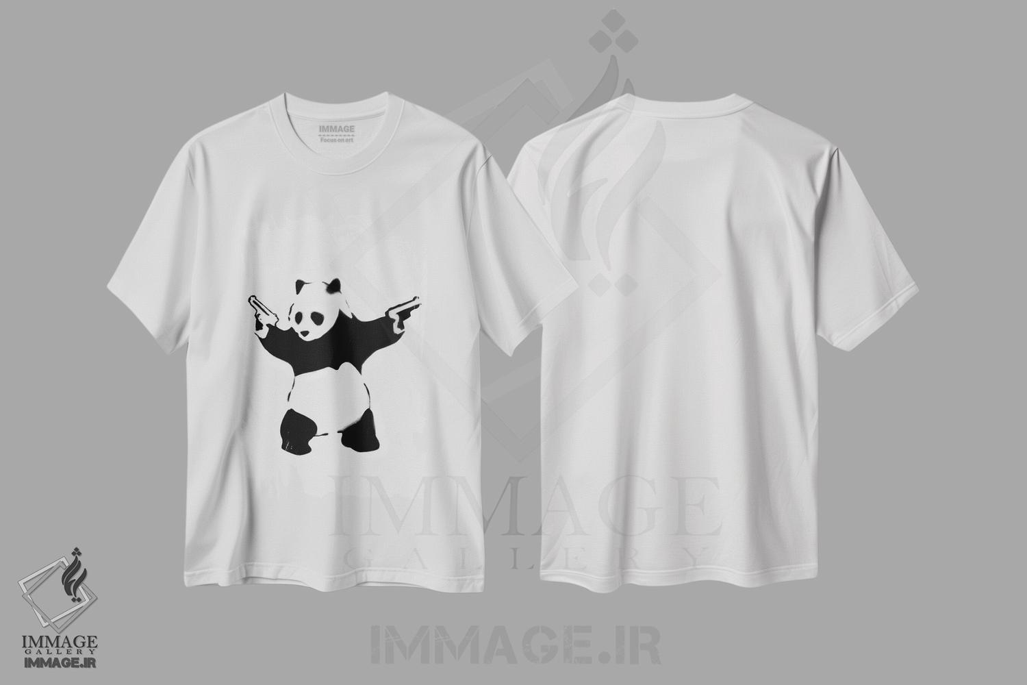 تیشرت طرح دار پاندای مسلح، دکوراسیون جایگزین اثر هنرمند ناشناس | immage.ir
