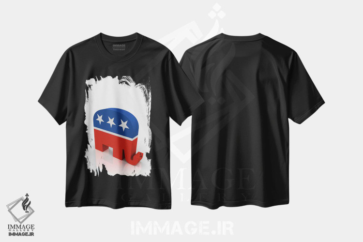 تیشرت طرح دار نماد فیل حزب جمهوری خواه، تزئینی اثر هنرمند ناشناس | فروشگاه ایماژ