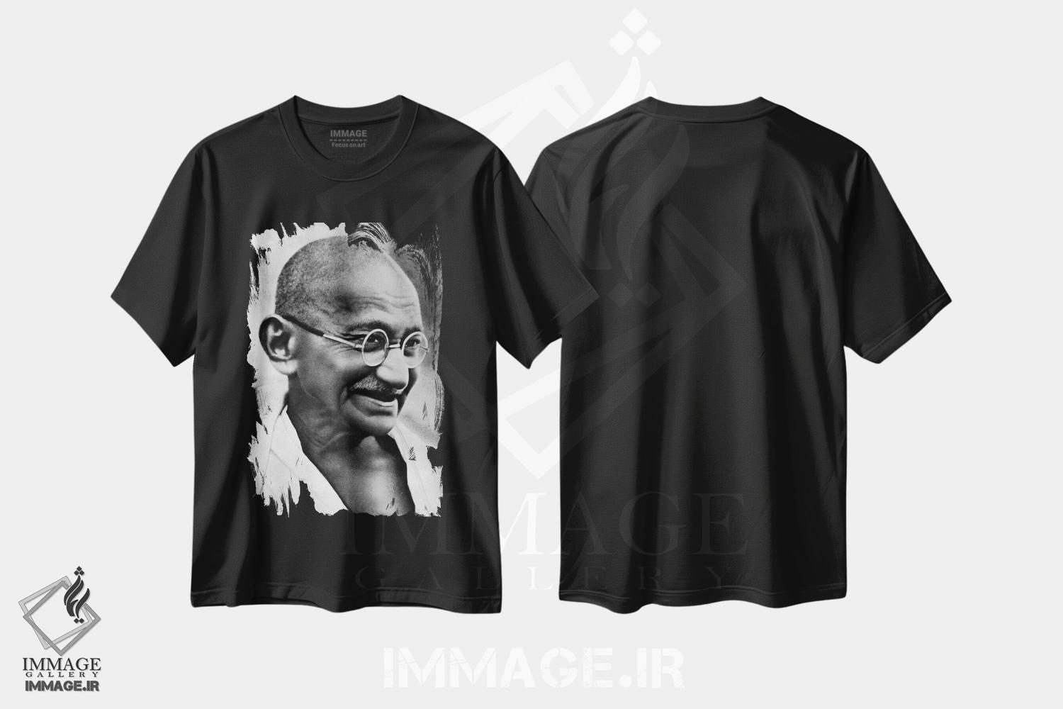 تیشرت طرح دار پرترهٔ گاندی، دکور آسیایی اثر هنرمند ناشناس | immage.ir