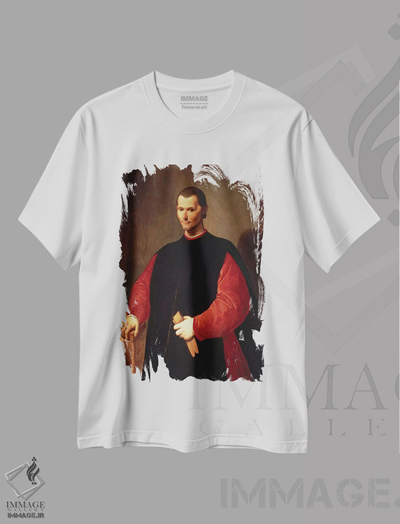 تیشرت طرح دار پرترهٔ نیکولو ماکیاولی، هنر فاخر کلاسیک اثر هنرمند ناشناس | فروشگاه ایماژ