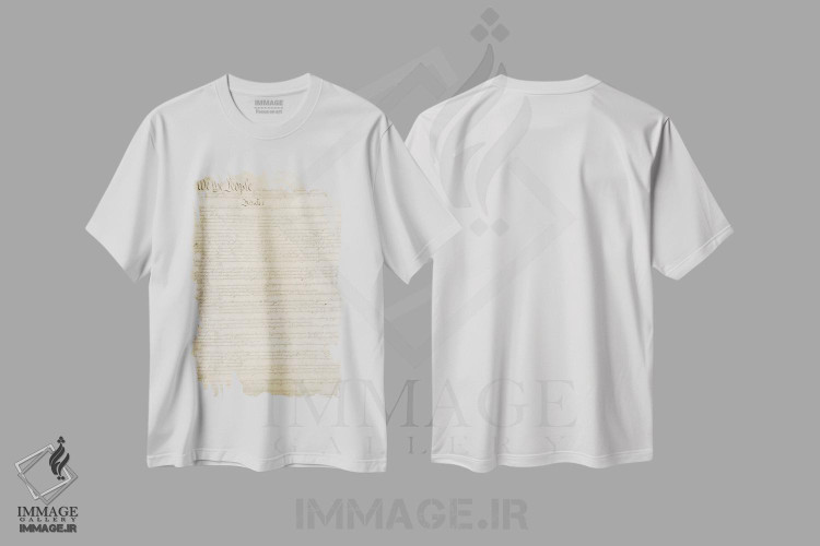 تیشرت طرح دار سند قانون اساسی، دکور آمریکایی اثر هنرمند ناشناس | فروشگاه ایماژ