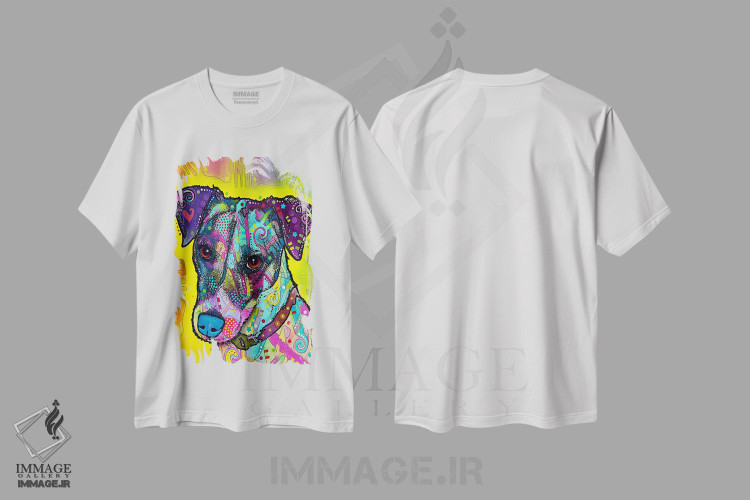 تیشرت طرح دار سگ جک راسل، مدیوم اثر دین روسو | فروشگاه ایماژ