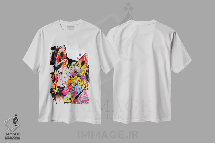 تیشرت طرح دار هاسکی سیبری، مدیوم اثر دین روسو | immage.ir