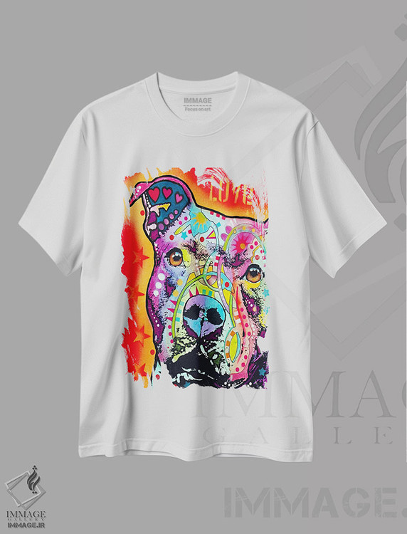 تیشرت طرح دار پیت بول متفکر، مدیوم اثر دین روسو | immage.ir