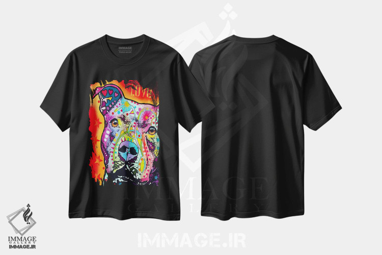 تیشرت طرح دار پیت بول متفکر، مدیوم اثر دین روسو | فروشگاه ایماژ