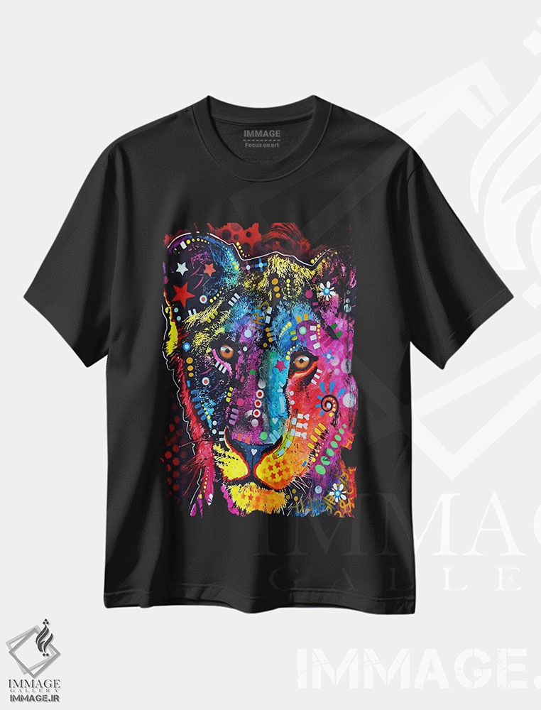 تیشرت طرح دار شیر جوان، مدیوم اثر دین روسو | فروشگاه ایماژ