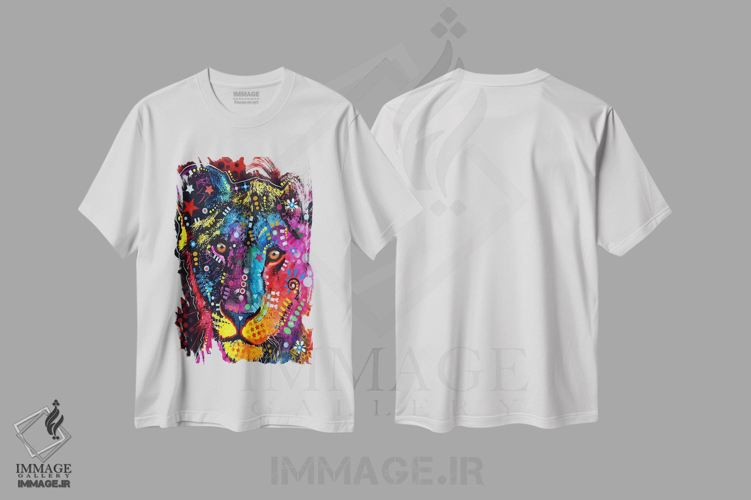 تیشرت طرح دار شیر جوان، مدیوم اثر دین روسو | immage.ir