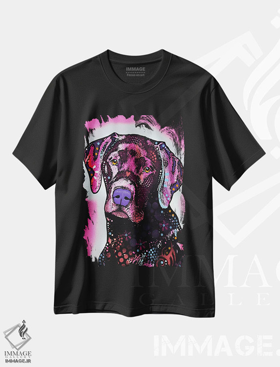 تیشرت طرح دار لابرادور سیاه، مدیوم اثر دین روسو | immage.ir