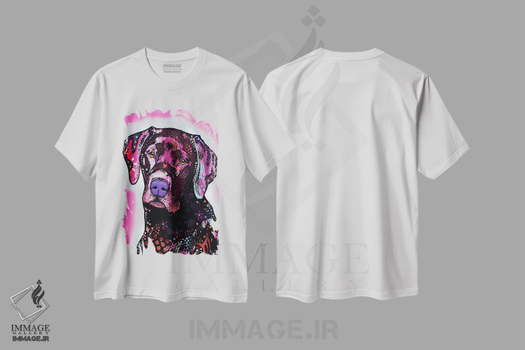 تیشرت طرح دار لابرادور سیاه، مدیوم اثر دین روسو | فروشگاه ایماژ