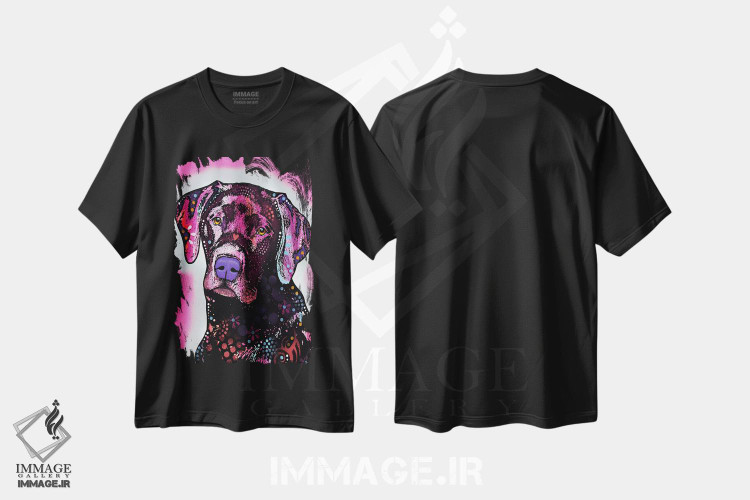 تیشرت طرح دار لابرادور سیاه، مدیوم اثر دین روسو | immage.ir