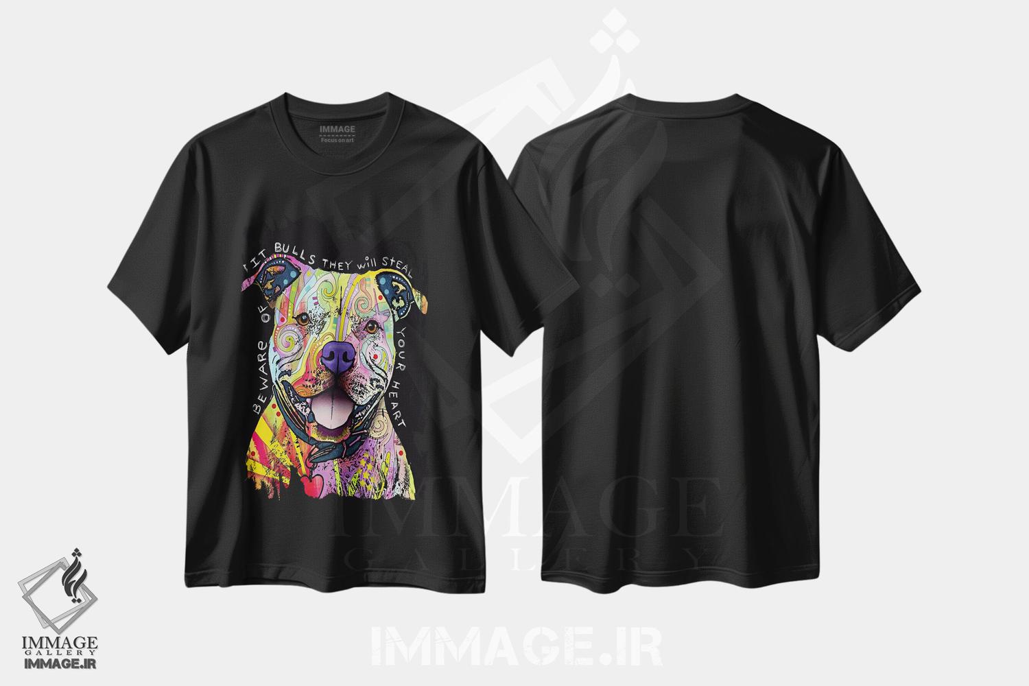 تیشرت طرح دار مراقب پیت بول ها باشید، مدیوم اثر دین روسو | فروشگاه ایماژ