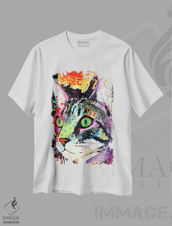 تیشرت طرح دار گربهٔ کنجکاو، مدیوم اثر دین روسو | immage.ir